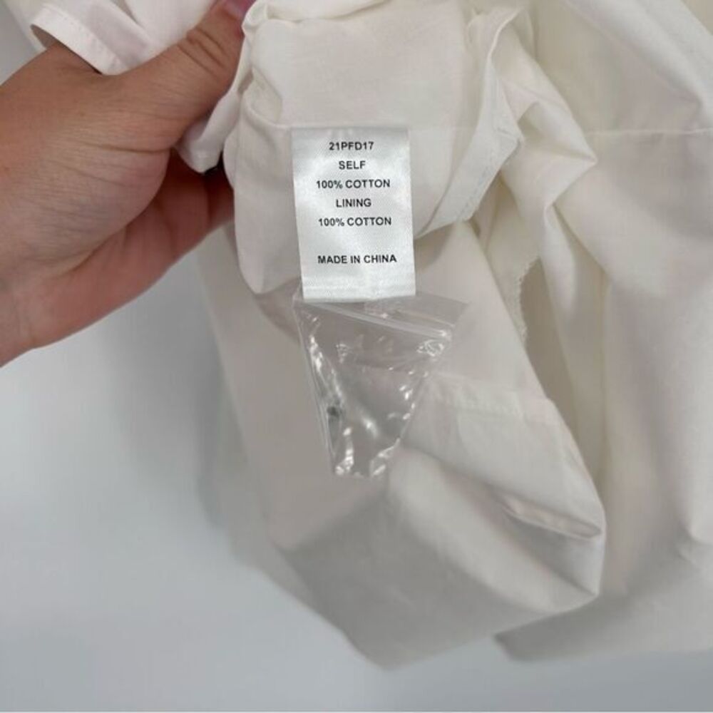 NWT Hunter Bell Noah Mini Dress White Collar Puff Sleeve Relaxed Shift - Picture 8 of 11
